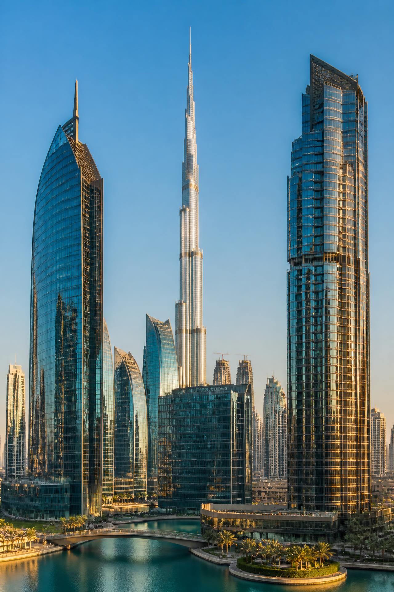 Dubai skyline at daytime overlooking the financial district